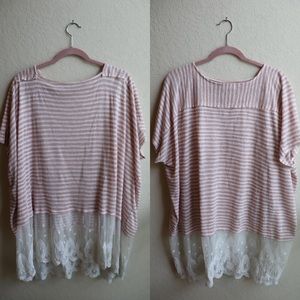 Peach Striped Blouse